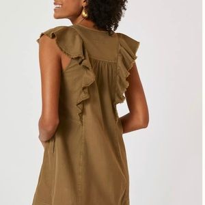 Anthropologie Pilcro Flutter Sleeve Button down Tunic Dress